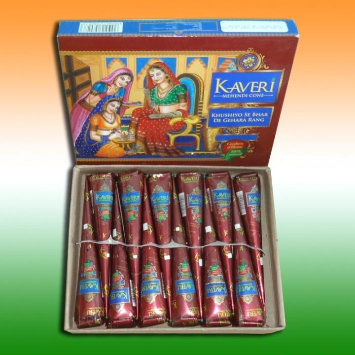 Хна для тату Kaveri (коробка 12 конусів)